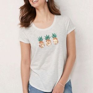 LC Lauren Conrad Pineapple Sequins Top